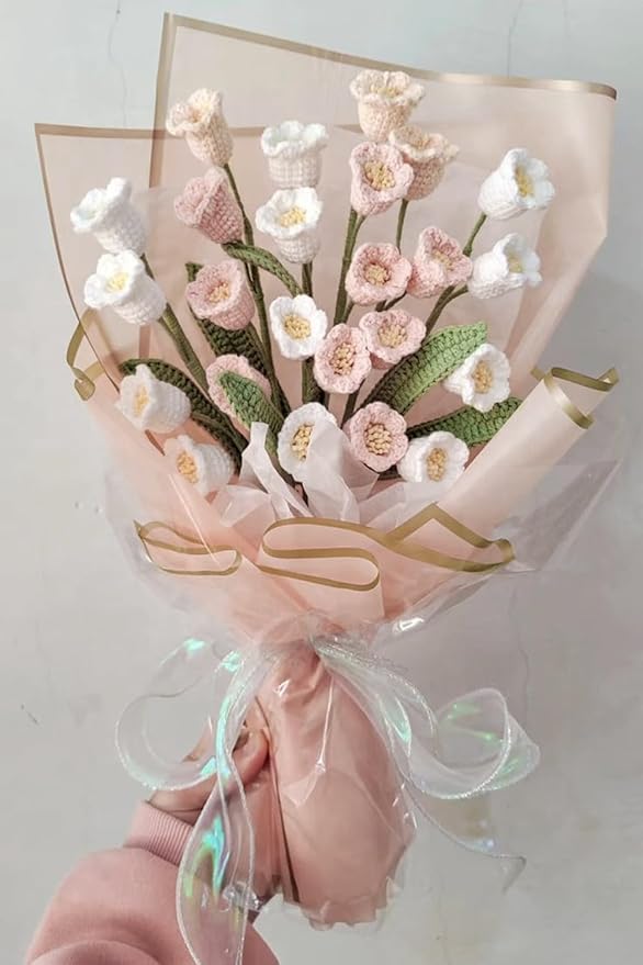 WRAPAHOLIC 20 Sheets Flower Wrapping Paper - 22.4 x 22.4 inch Gold Trim Rose Pink Water-Resistant Floral Bouquet Wrapping Paper, Florist Supplies Packaging Paper for Wedding Birthday Gift DIY
