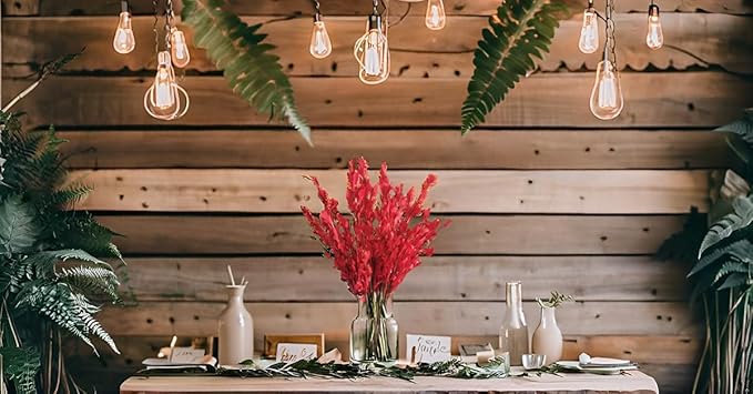 UiiziC Artificial Flowers Jasmine 8 PCS 31"/80cm Faux Plants Bulk Fake Flower Bouquet for Vase Fillers WFloral Arrangement Wreath Wedding Party Bouquets Garden Centerpieces Decor (Red)