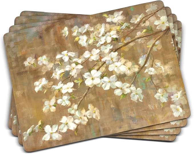 Pimpernel Exclusive Art Collection Placemats & Coasters Set – (15.7" x 11.7") Cork-Backed Boards with Lacquered Finish, Heat & Stain Resistant Table Mats for Dining, Kitchen & Coffee Accessories