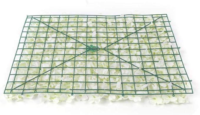 10Pcs 16"x 24" Artificial Flower Wall Panels,Flower Wall Mat Silk Flower Panels for Outdoor Garden Backyard Fence Fence Privacy Screen and Indoor Wall Decor (10Pcs White)