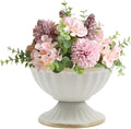 White Flower Arrangements Pot Vase for Wedding Centerpieces Table， 10 Pcs Small Metal Flower Planter Urn Vase Pot，for Home Wedding Party Christmas (10PCS, White)
