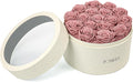 Rosaura Round Preserved Roses Gift Box - Real Forever Flowers for Birthday, Valentine's & Mother's Day (Cappuccino, 17 Roses)