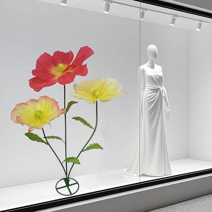Large Artificial Flower for Decoration with Stands - 5.6 Ft Artificial Silk Giant Flower - Big Artificial Flores Gigantes for Wedding Party Banquet Backdrop Decor, Photography Props Window Display