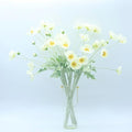 2 Pcs Artificial Fake Flowers Plants Poppies Silk Flower Arrangements Wedding Bouquets Decorations Plastic Floral Table Centerpieces for Home Kitchen Garden Party Decor Approx 23.6" High - White