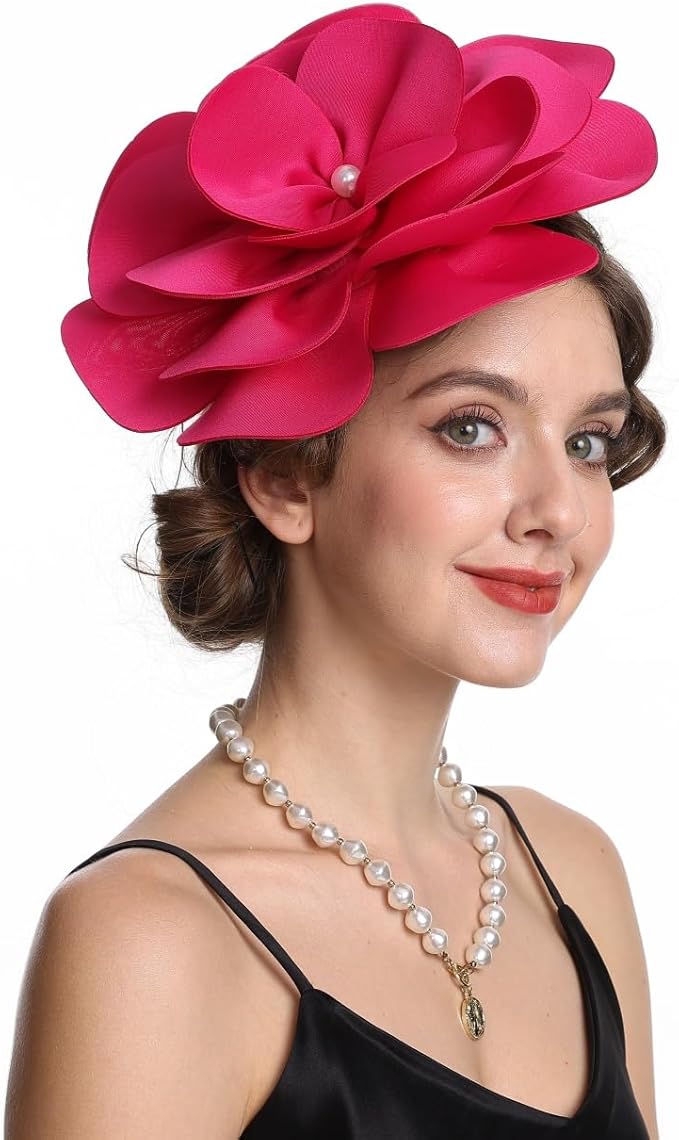Feather Fascinator for Women - Vintage with Headband and Clip Tea Party Headwear