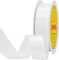 Double Face Off White Satin Ribbon 7/8 inch X 25 Yards Polyester Off White Ribbon for Gift Wrapping Very Suitable for Weddings Party Hair Bow Invitation Decorations and More