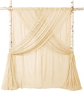 Ling's moment Brown Backdrop Curtains, 10Ft x 23Ft Beige Long Sheer Wrinkle-Free Background Backdrop Curtain&Table Cloth for Birthday Party Wedding Baby Shower Photo Booth Decor