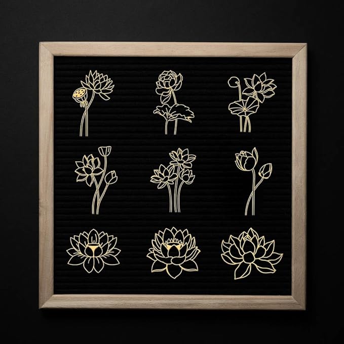 OLYCRAFT 9Pcs Golden Metal Stickers 1.6x1.6 Inch Gold Flower Sticker Lotus Flower Theme Self Adhesive Stickers Lotus Blossom Metal Crafts Sticker for DIY Scrapbooking DIY Crafts Resin Decoration