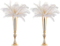 NUPTIO Gold Tall Centerpiece Table: 21.9" Trumpet Vases for Wedding Metal Flower Stand for Party Decorations Set of 2