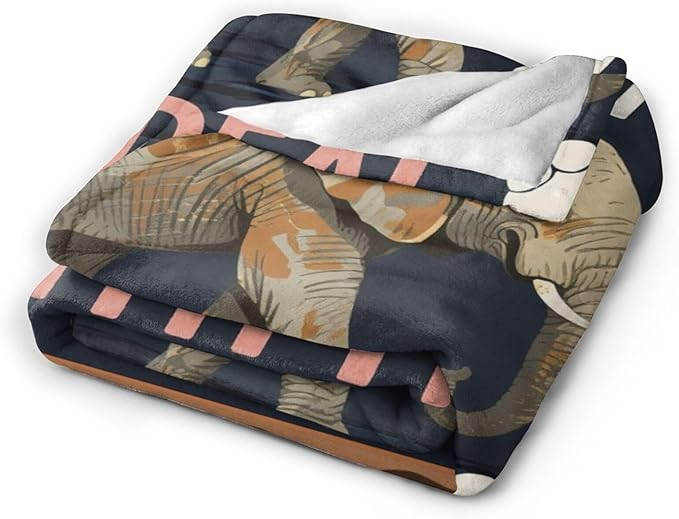 Elephant Blanket Elephants Throw Blanket Animal Soft Cozy Fleece Fuzzy Stuffed Plush Flannel Gifts for Girls Women Boys Kids Adults 40''x50''