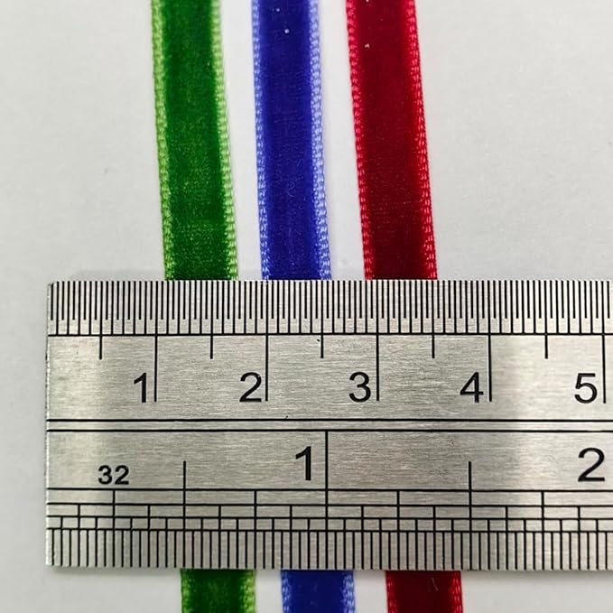 Chenkou Craft 30 Yards 1/4" Velvet Ribbon Total 30 Colors Assorted Lots Bulk (Multicolored, 1/4"(6mm))