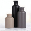 Ceramic Vase Set of 3 – Modern Neutral Vases for Home Decor, Rustic Farmhouse Pottery Vases for Pampas Grass, Dried Flowers, Centerpiece Table Decor, Living Room, Kitchen, Bedroom, Bathroom
