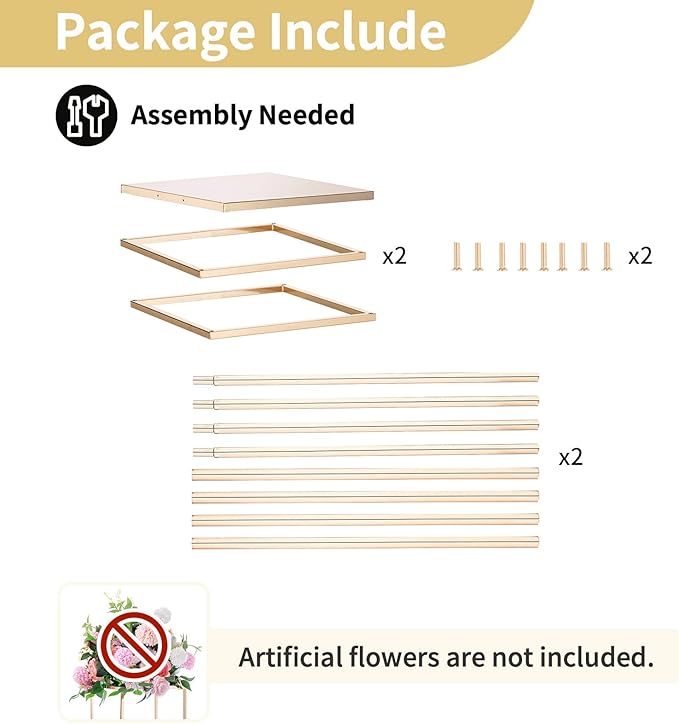 NUPTIO Gold Vases for Centerpieces Wedding - 2 Pcs 39.4 inch Tall Metal Flower Vase Flowers Stand for Party Tables Decorations - Elegant Bulk Weddings Decoration Table Geometric Centerpiece Stand