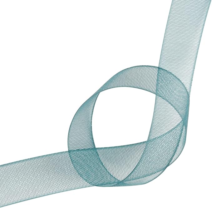 3/8 Inch Teal Shimmer Sheer Organza Ribbon Sheer Chiffon Ribbon 50 Yards-Roll Multiple Colors Available for Gift Wrapping Wedding Events Christmas Décor