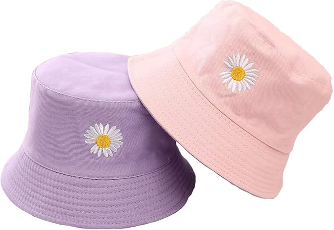 Sun Hat for Women Bucket Hat Cotton Reversible Summer Travel Beach Fishing Cap
