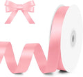 KMER LIFE 5/8" Wide x 50 Yards Pink Single Faced Polyester Satin Ribbon, Pink Satin Ribbon Perfect for Wedding Decor, Wreath, Crafts, Gift Wrapping & Other Projects (Pink)