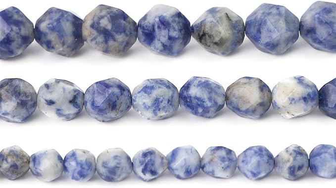Faceted Natural Blue Sodalite Stone Round Beads 6mm 36cm/Strand for Jewelry Making