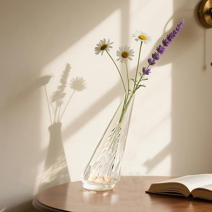 Mini Gradient Glass Vase, Exquisite Desktop Decorative Vase, Pro Glass Replacement (Transparent)