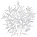 DILATATA 32 inch White Artificial Eucalyptus Spray Fall Eucalyptus Leaves Autumn Leaf Branches Faux Fall Stems for Floral Arrangement Autumn Festival Thanksgiving Decor
