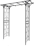 Metal Garden Arch, Assembly Garden Arbor,Trellis Climbing Plants Support, Rose Outdoor Arch,Wedding Arch Party Events Archway (Black, W20.47'' x H81.1)