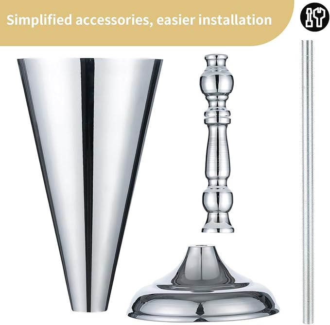 2 Pcs Tabletop Silver Metal Wedding Flower Trumpet Vase, 16.5 inch Table Decorative Centerpiece Artificial Flower Arrangements for Anniversary Ceremony Party Birthday Event Aisle Home Decoration
