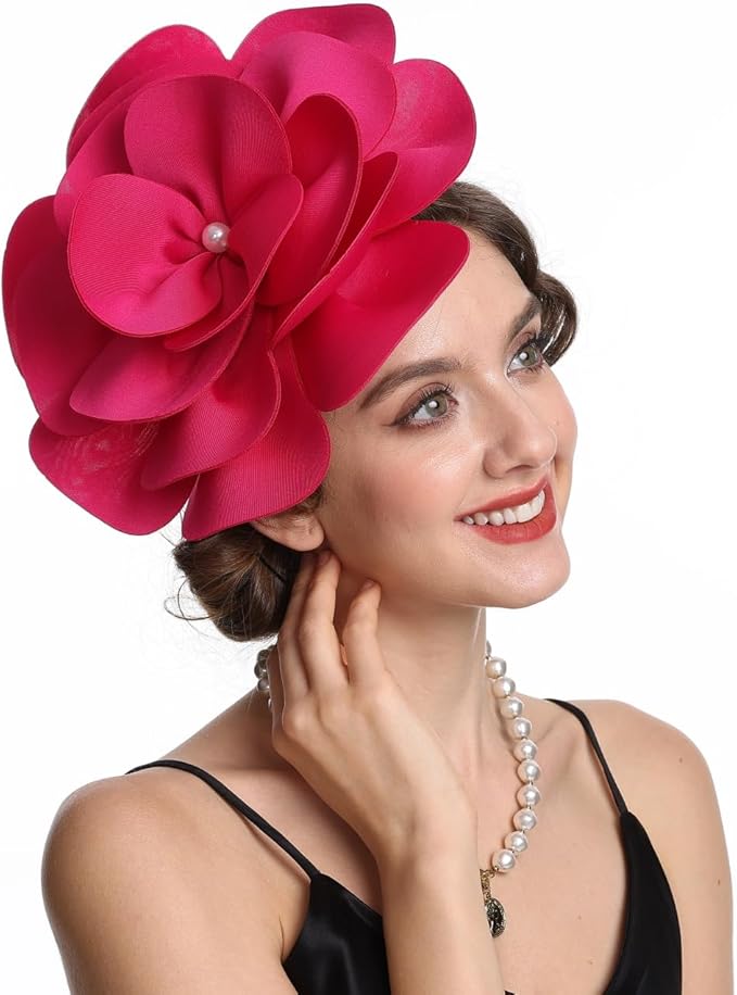 Feather Fascinator for Women - Vintage with Headband and Clip Tea Party Headwear