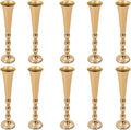 10 PCS Trumpet Vase Flower Arrangements Stand, 23.6 Inch Tall Wedding Gold Flower Stand, Decorative Centerpiece Table Decoration for Party Wedding Reception Event