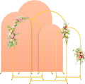 Metal Arch Backdrop Stand Set of 3 with Cover 7.2FT, 6.6FT, 6FT Wedding Arch Stand Arched Frame and Peach Arch Covers Stretchy Backdrop Spandex for Birthday Party Baby Shower Graduation Ceremony Decor
