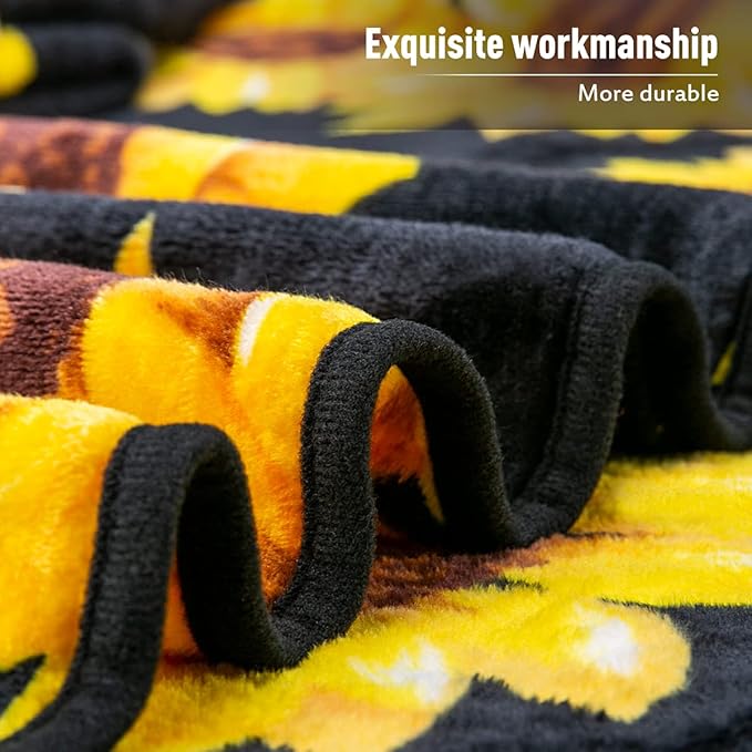 Jekeno Sunflower Gifts Blanket for Women Girls, Sunflowers Decor Gifts for Sunflower Lovers Adult Kids, Cute Throw Decoration for Home Living Room Bed Couch