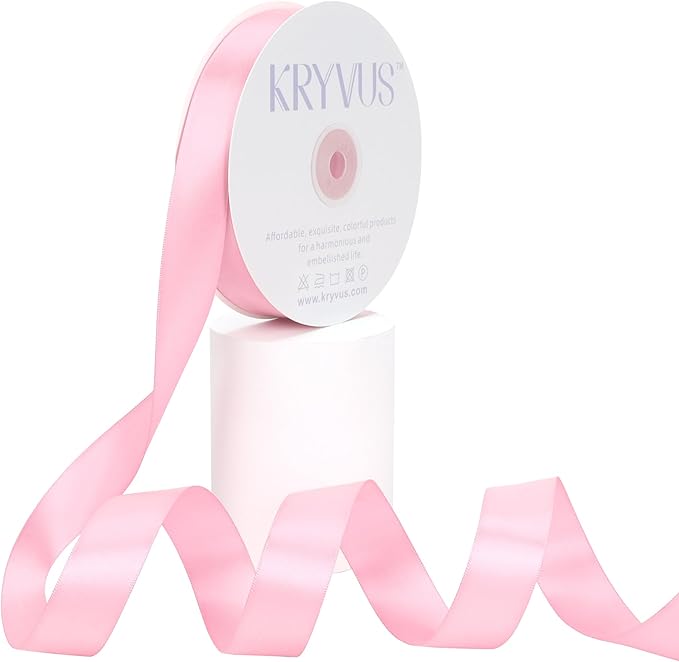 Pink Satin Ribbon, 1 Inch X 50 Yards, Premium Satin Polyester Ribbon for Gift Wrapping, Crafts, Wedding Decor