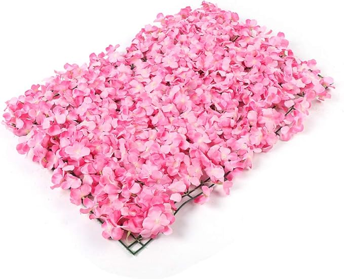 10Pcs 16"x 24" Artificial Flower Wall Panels,Flower Wall Mat Silk Flower Panels for Outdoor Garden Backyard Fence Fence Privacy Screen and Indoor Wall Decor (10Pcs Pink)