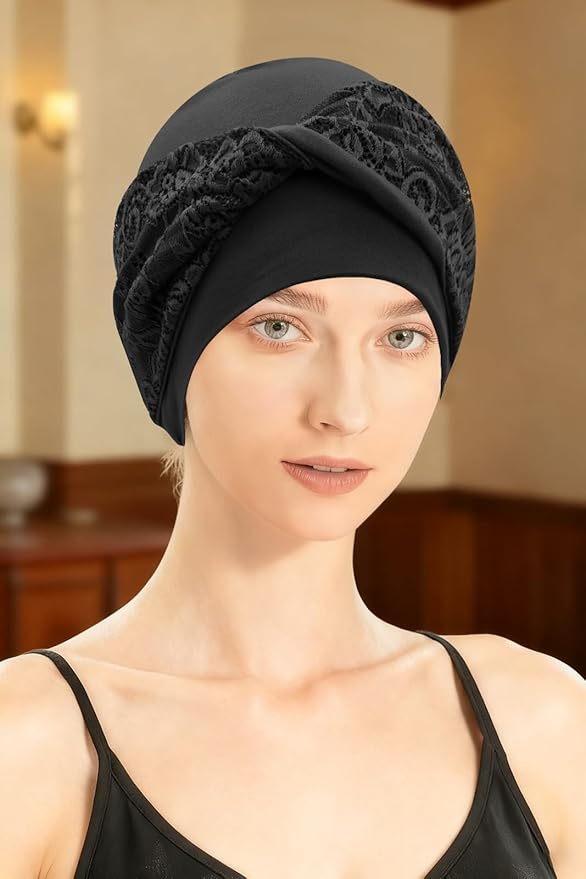 XYIYI Knot Chemo Headwear for Womens Cancer Patients, Stretchy Chemotherapy Headwraps Beanie Hats