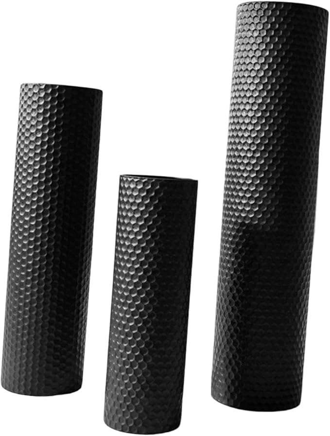 Fenteer 3X Floor Vases Set Floor Standing Ornament Creative Modern Metal Decorative Cylinder Vase Flower Container for