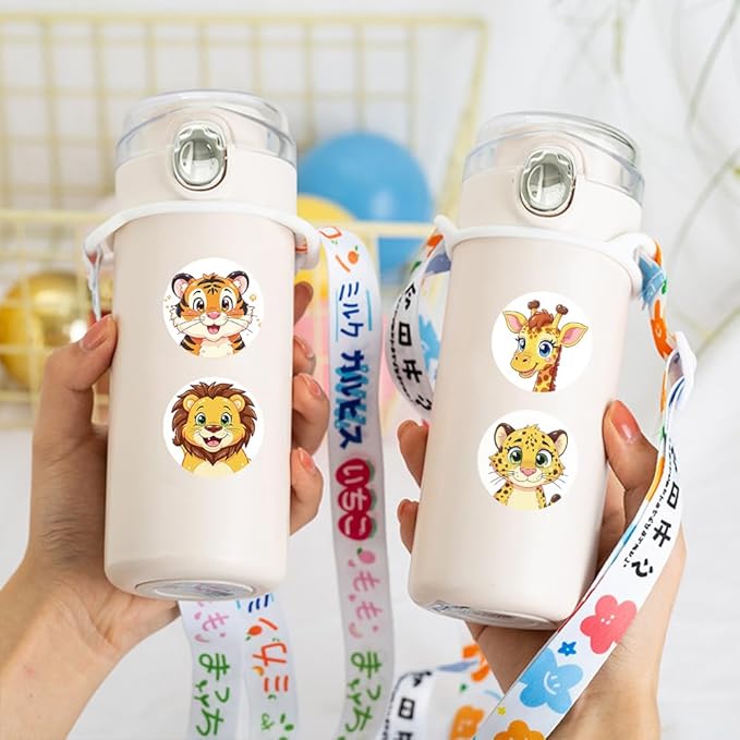 1000 Pcs Cute Animal Stickers for Kids Boys and Girls.Waterproof Vinyl Sticker Packs for Water Bottles Phone Case Laptop Book.2 Roll 1 Inch Kawaii Stickers Bulk Gift for Birthday Party Favors