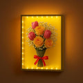 Dried Flower Shadow Box with LED Light | Changeable Artwork Display & Storage Frame | Wall-mounted & Tabletop Photo Album Display Frame (Orange)
