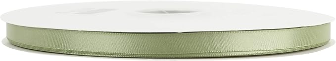MEEDEE Olive Green Ribbon 3/8 Inch Double Faced Satin Ribbon 100 Yards Bulk Thin Green Ribbons for Gift Wrapping, Wedding, Crafts, Card Making, Favor Decor