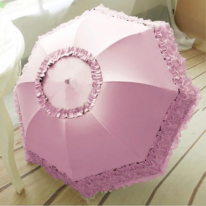 Vintage Lace Parasol Gothic Lolita Umbrella UV Sun Protection Witch Cosplay Photoshoot Props Party Decoration