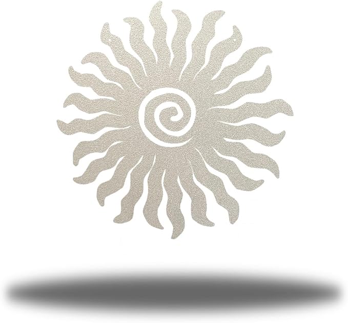 Riverside Designs Sunburst Metal Wall Art Steel Outdoor Decor - Heavy-Duty and Waterproof - Made in USA (24", Silver)