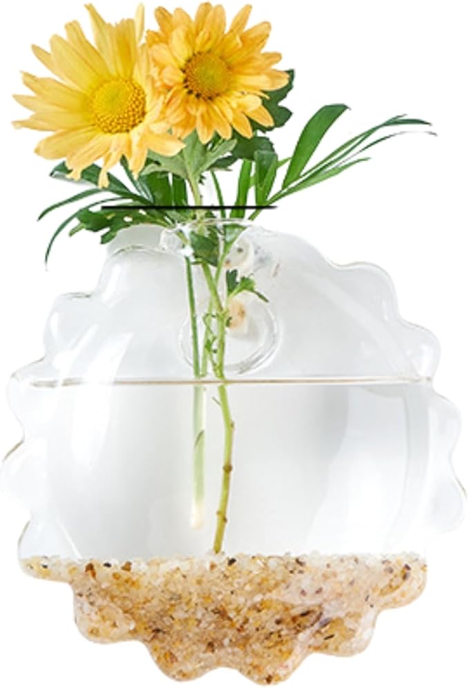 Wall-Mounted Acrylic Planter for Hydroponic Plants – Sunflower Vase Small, Modern Transparent Design for Home & Office Decoration