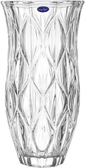 Amlong Crystal Large Size Clear Floral Vase 12 inches High (6 inch Top and 3 inch Bottom)