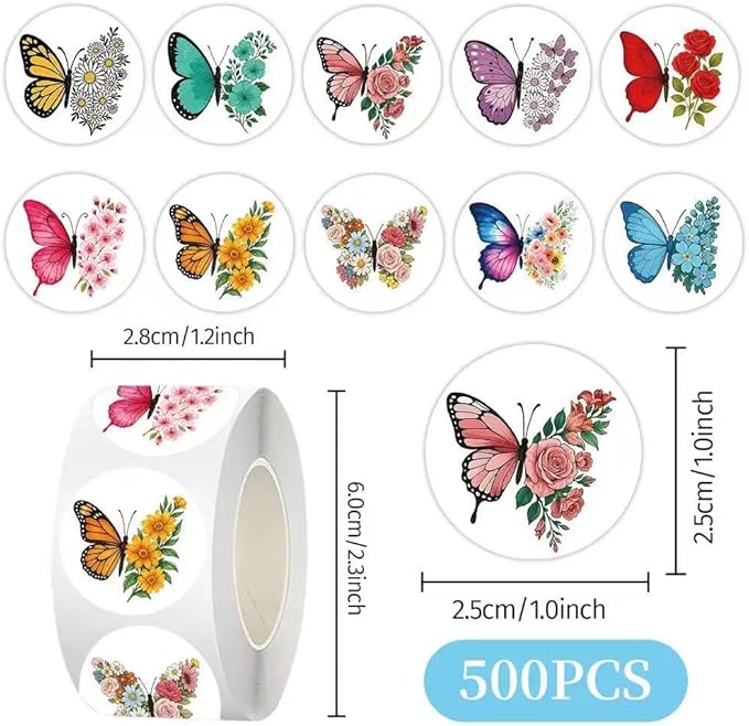 1000 Pcs Flower Butterfly Stickers for Kids Classroom Boys Girls School Adults. 2 Roll 1 Inch Plant Stickers Bulk Party Favors.Floral Scrapbook Nature Sticker Packs for Water Bottles Phone Laptop