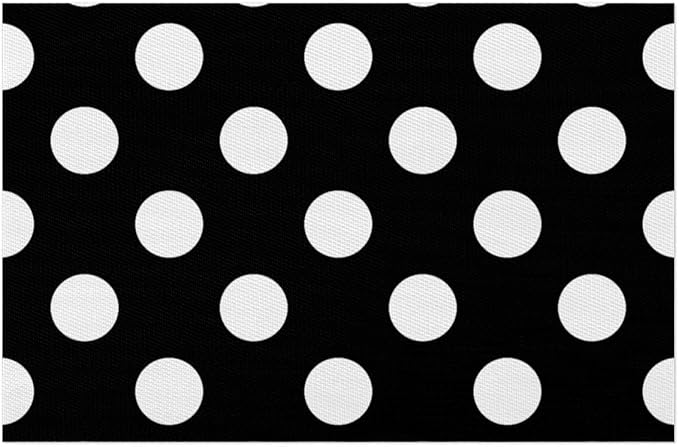 Black White Polka Dot Placemats Set of 6 PVC Vinyl Non Slip Table Mats Waterproof Heat Resistant Place Mats Washable Wipeable Dining Table Mat for Kitchen Party Farmhouse Indoor Outdoor Decorative