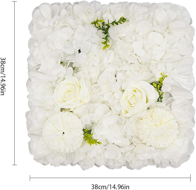 3D Flower Wall Panel 12Pcs Artificial Flower Wall Background Silk Rose Mat for Wedding Wedding Decor Shop Photo Backdrop (Flower Type A)