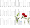 24 Pack Plastic Cylinder Vases, 6 Inch and 4 Inch Small Clear Acrylic Flowers Vases for Centerpiece Home Wedding Party, 2 Size