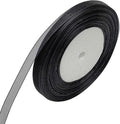 Chenkou Craft Solid Organza Ribbon 1/2" Black 1 Roll 50 Yards Craft Bow Party Decoration Packing Ribbons (Black, 1/2"(12mm))