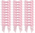 7Rainbows 30pcs Boutique 2.5" Pink Satin Ribbon Twist Tie Bows for Tying Up Packages Gift Wrapping