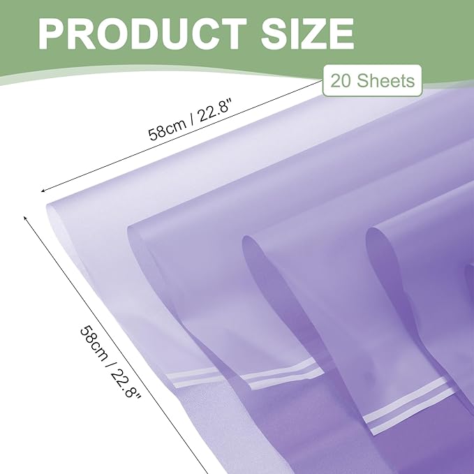PATIKIL Flower Gift Wrapping Paper, 20 Sheets Waterproof Bouquet Paper Wrap Florist Supplies Packaging Floral Papers for Wedding DIY Craft Valentine Mother's Day, Purple