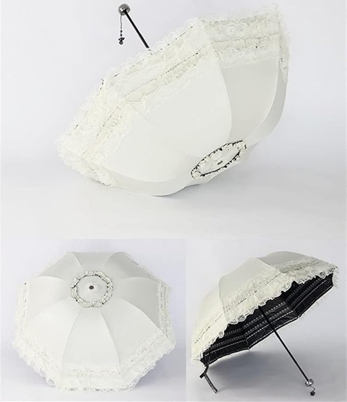 Vintage Lace Parasol Gothic Lolita Umbrella UV Sun Protection Witch Cosplay Photoshoot Props Party Decoration