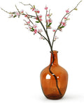 Clear Glass Vase Tall Farmhouse Vase for Branches Glass Vases for Centerpieces in Home Decoration (S-Amber)