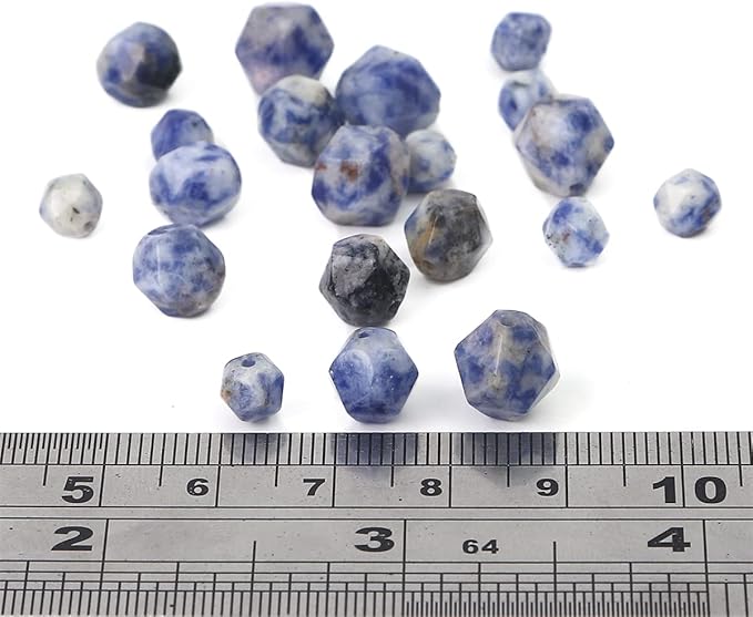 Faceted Natural Blue Sodalite Stone Round Beads 8mm 36cm/Strand for Jewelry Making